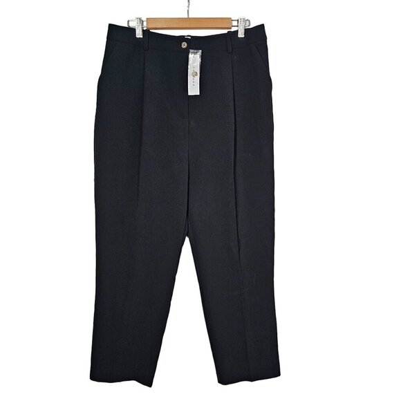 Topshop Womens Black Trousers High Waist Rise Pleated Tailored Fit Size 12 US - Picture 12 of 12